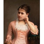 Władysław Czachórski (1850 - 1911), Portrait of a woman in a pink dress