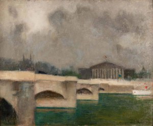 Alfons Karpiński (1875 - 1961), Widok przez Pont de la Concorde na Chambre des Députés w Paryżu, 1912