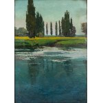 Ivan Trush (1869 - 1940), Waterscape with cypresses