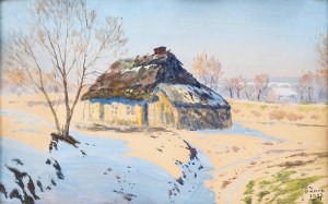 Soter Jaxa-Małachowski (1867 - 1952), Chata w śniegu, 1927