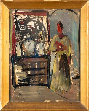 Wojciech Otton Fleck (1903 - 1972), Kobieta we wnętrzu, 1968