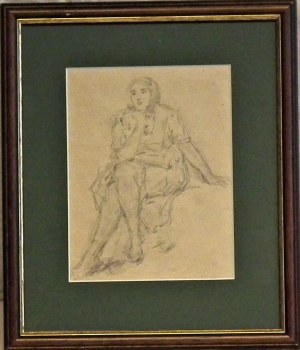 Tadeusz Cieślewski(1870-1956),Portret córki Zofii,lata40-te