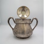 silver sugar bowl in Art Nouveau style,company of Ivan Khlebnikov