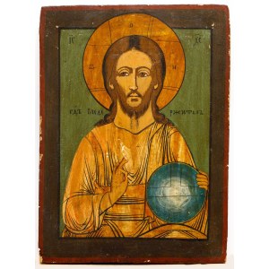 IKONA CHRYSTUS PANTOKRATOR, Rosja, k. XIX w.
