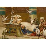 Wilhelm Kotarbinski (1849 Nieborów - 1922 Kiev), Ibis (Egyptian woman listening to the slave girl's song), ca1900