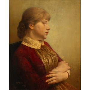 Maurycy Gottlieb (1856 Drohobycz - 1879 Krakau), Porträt einer jungen Frau, 1875