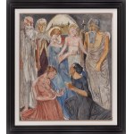Maria Melania Mutermilch Mela Muter (1876 Warschau - 1967 Paris), Madonna mit Kind, mit Heiligen und zwei betenden Figuren, 1940er Jahre.