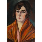 Szymon (Szamaj) Mondzain (Mondszajn) (1890 Chełm - 1979 Paryż), Kobieta w czerwonym szalu (Aida), 1920