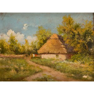 Wiktor Korecki (1890 Kamieniec Podolski - 1980 Milanówek bei Warschau), Sommerlandschaft mit Häuschen