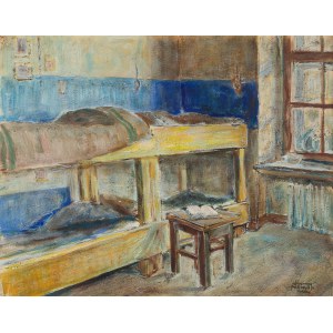 Maksymilian Feuerring (1896 Lvov - 1985 Sydney), Interior of a barracks, 1941