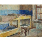 Maksymilian Feuerring (1896 Lwów - 1985 Sydney), Wnętrze baraku, 1941