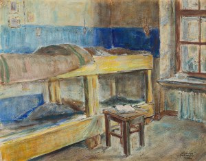 Maksymilian Feuerring (1896 Lwów - 1985 Sydney), Wnętrze baraku, 1941