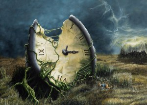 Arkadiusz Mężyński (ur. 1978), Drzemka przy starym zegarze, 2022