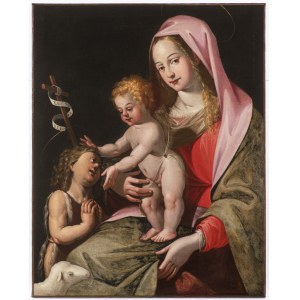 Giovanni Baglione (1566 Rome -1643 Rome), Madonna and Child with John Baptist