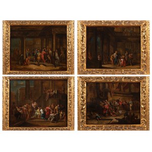 Hendrick Cantelbeek (Flemish, active 1709-1747), Set of four paintings