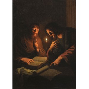Gerard van Honthorst (4 November 1592 - 27 April 1656) - Attributed, Jesus Christ and Nicodemus