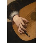 Attributed to Jan Hermansz van Bijlert (1597 or 1598 - November 1671) Woman Tuning a Theorbo