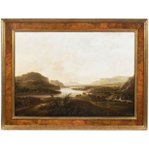 Germany 2nd half of the 18th century, River Landscape With Figures and Architectural Staffage