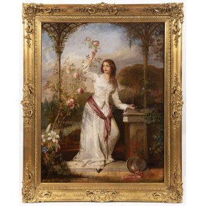 Painter of 19th Century, Young Beauty in a White Costume
