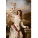 Painter of 19th Century, Young Beauty in a White Costume