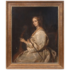 Anonymous painter, around 1900, Portrait of an Elegant Lady with a Cello