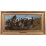 Attributed to Jaroslav Malinsky (1897 Prague - 1979 Prague), Wandering People with Shouldered Luggage in Inhospitable Landscape