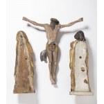 Crucifixion Group, Probably Tyrol, Carved, Painted and Gilded Wood, 16/19 Century