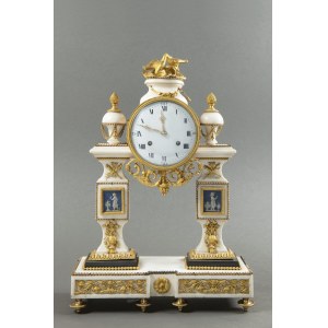 France 1780, Fine Empire Clock with Wedgewood Plaques