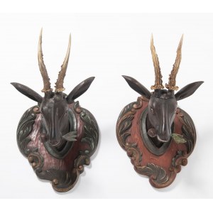 A Pair of Deer Heads, 18th century