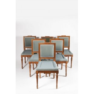 Set of 6 neoclassical chairs, Josephine, Austria late 18th century.