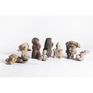 Group of Nine Pre-Columbian Sculptures