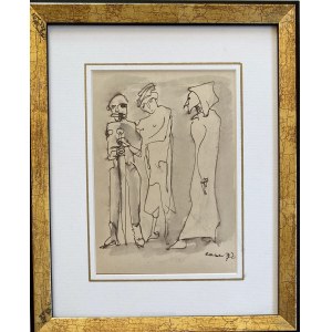 Otto AXER (1906-1983), Drei Figuren mit einem Schwert