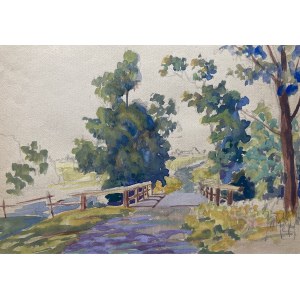 Antoni KIERPAL (1898-1960), Landscape with a bridge