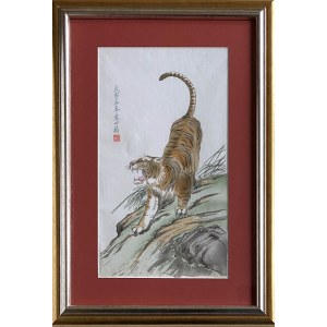 Chinesischer Holzschnitt, Tiger, 1952