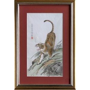 Chinese Woodcut, Tiger, 1952