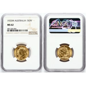 Australia Sovereign 1925 M NGC MS 62