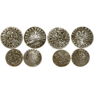 Austria 3 Pfennig - 3 Kreuzer (1624-1629) Lot of 4 Coins