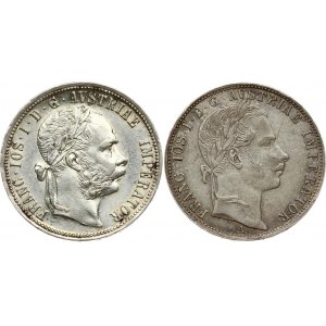 Austria 1 Florin 1862A & 1889 Lot of 2 Coins