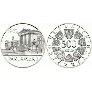 Austria 500 Schilling 1983 Parliament Building Centennial