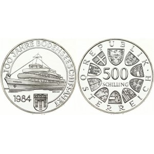 Austria 500 Schilling 1984 Bodensee 100th Anniversary of Commercial Navigation