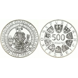 Austria 500 Schilling 1986 First Taler Minted in Hall 500 Years