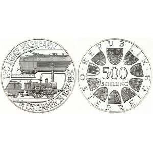 Austria 500 Schilling 1987 Austrian Railroad 150 Years