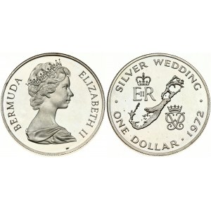 Bermuda 1 Dollar 1972 25th Anniversary of the Wedding of Queen Elizabeth II and Prince Philip