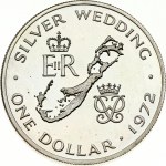 Bermuda 1 Dollar 1972 25th Anniversary of the Wedding of Queen Elizabeth II and Prince Philip