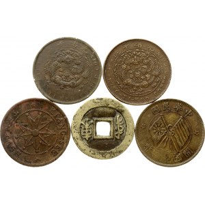 China Kiangsi Province 10 Cents 49 (1912) and Various Lot of 5 Coins