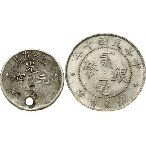 China Hupeh & Kwangtung Province 10 & 20 Cents (20th century) Lot of 2 Coins