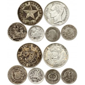 Cuba 20 Centavos 1915 and other World Coins Lot of 6 Coins