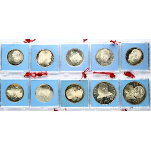 Czechoslovakia 20 - 100 Korun (1970-1973) SET Lot of 10 Coins & Medals