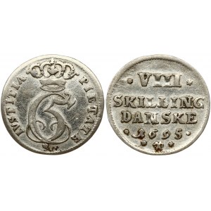 Denmark Glückstadt 8 Skilling 1695