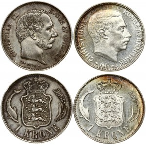 Denmark 1 Krone 1898 & 1915 Lot of 2 Coins